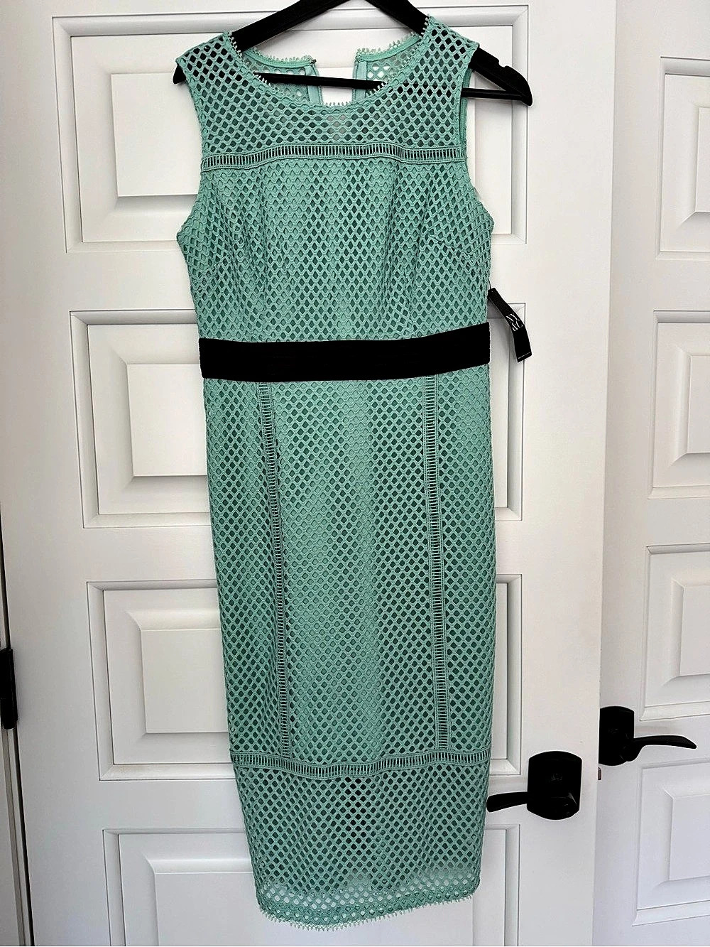 New York & Company Lace Midi Dress Green Size 6